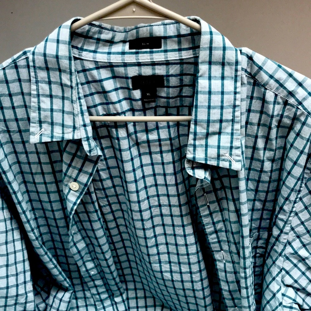 J. Crew slim fit long sleeve button down plaid